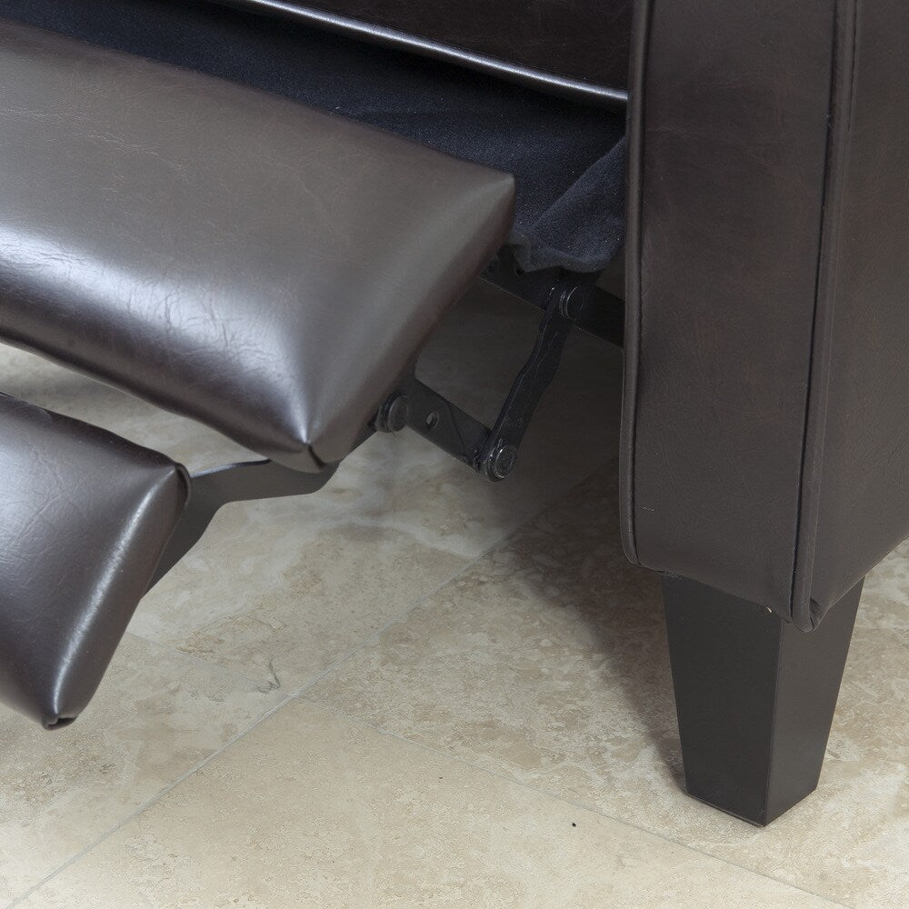 Fauteuil club inclinable Darvis en cuir reconstitué noir par Christopher Knight Home