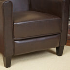 Fauteuil club inclinable Darvis en cuir reconstitué noir par Christopher Knight Home