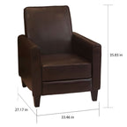 Fauteuil club inclinable Darvis en cuir reconstitué noir par Christopher Knight Home