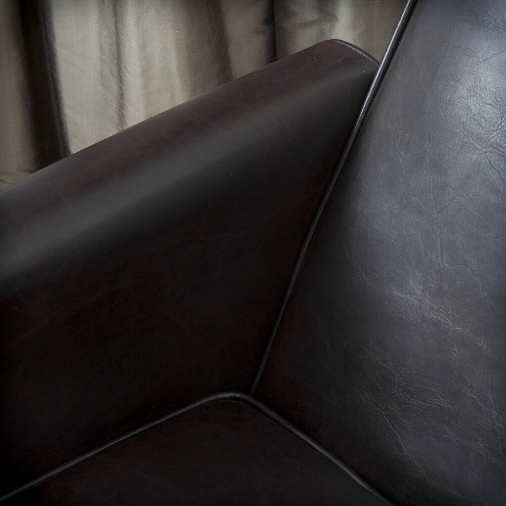 Fauteuil club inclinable Darvis en cuir reconstitué noir par Christopher Knight Home