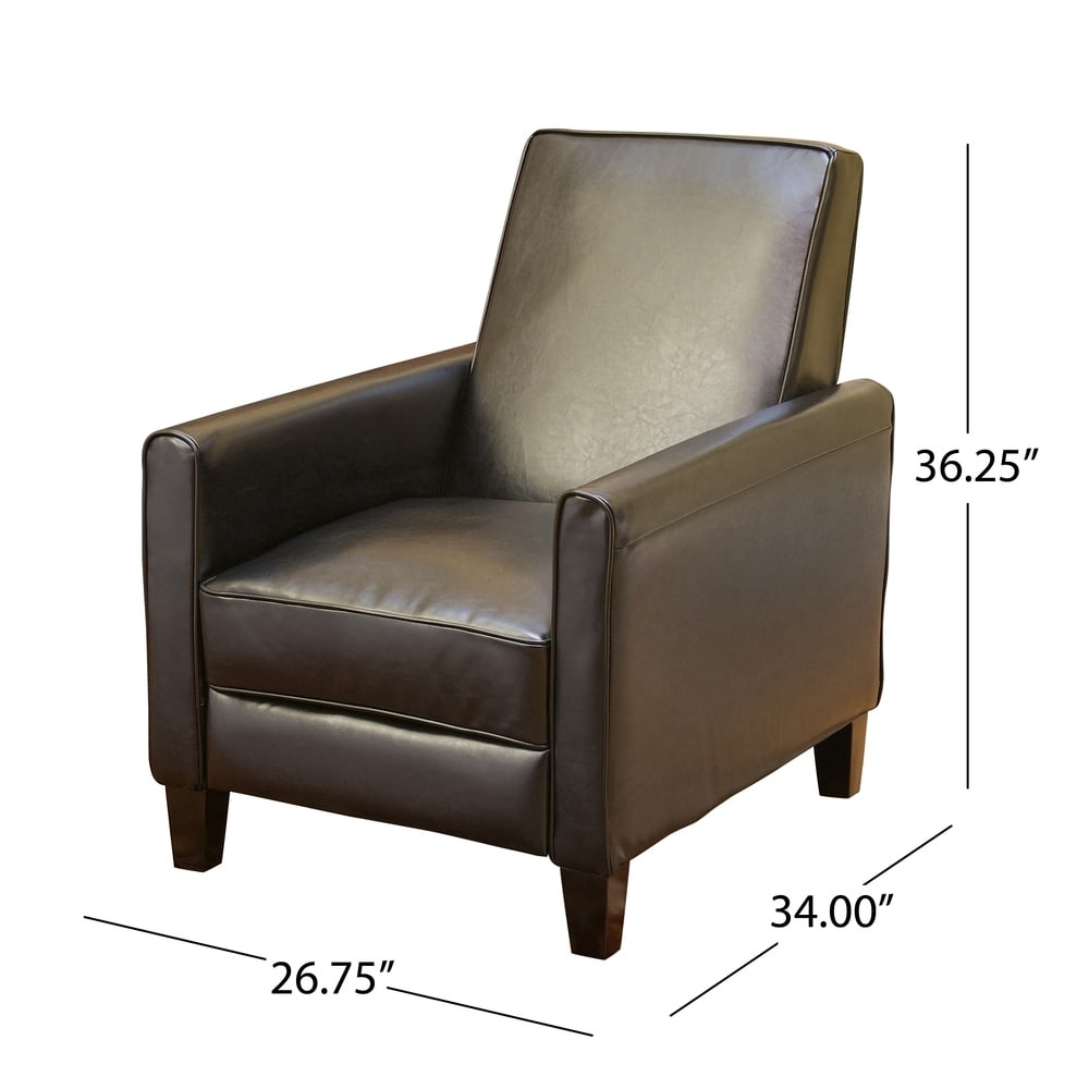 Fauteuil club inclinable Darvis en cuir reconstitué noir par Christopher Knight Home