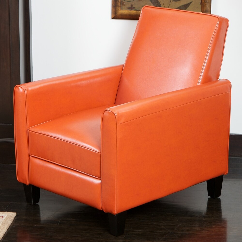 Fauteuil club inclinable Darvis en cuir reconstitué noir par Christopher Knight Home