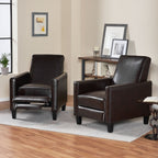 Fauteuil inclinable contemporain Darvis en cuir reconstitué (lot de 2) par Christopher Knight Home
