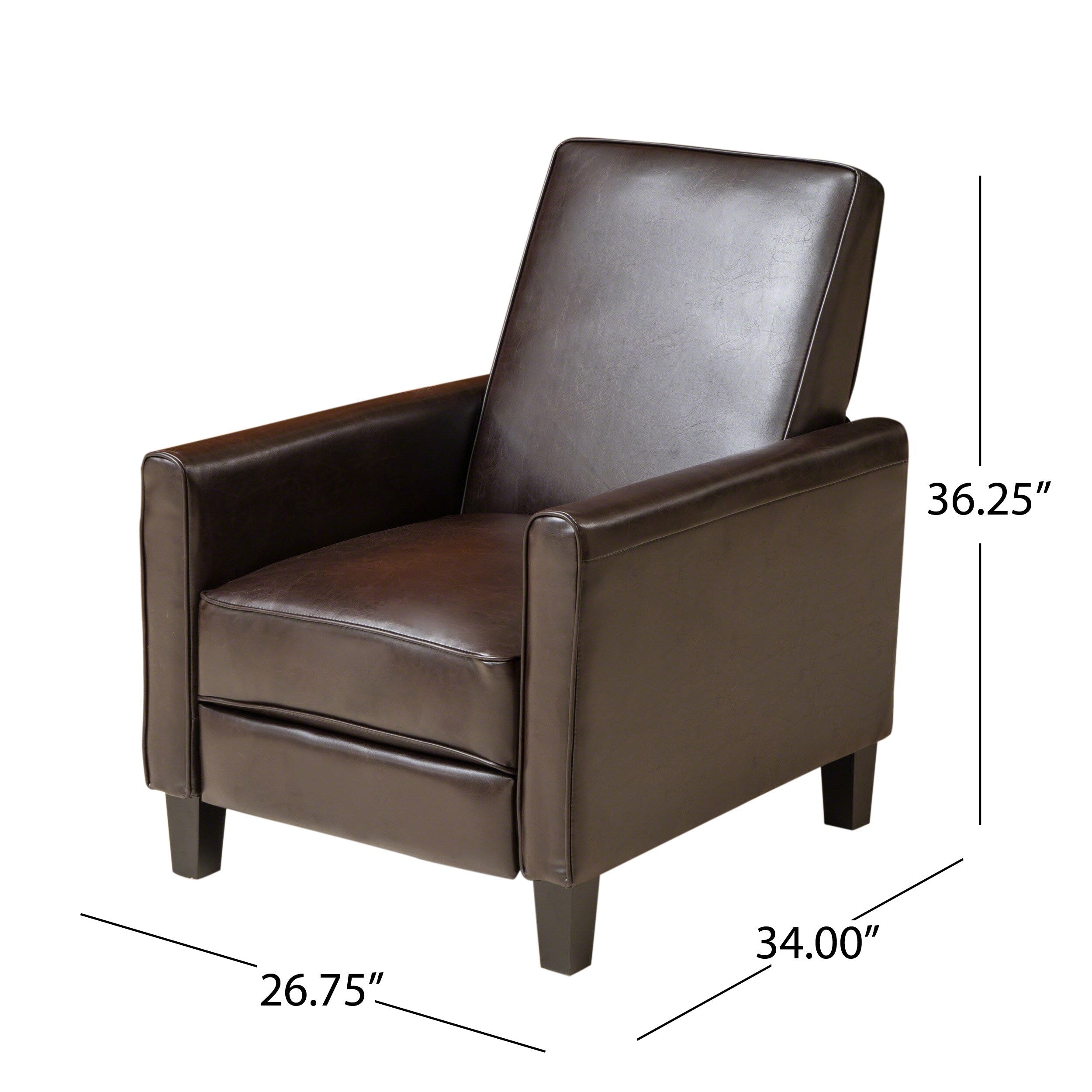 Fauteuil inclinable contemporain Darvis en cuir reconstitué (lot de 2) par Christopher Knight Home