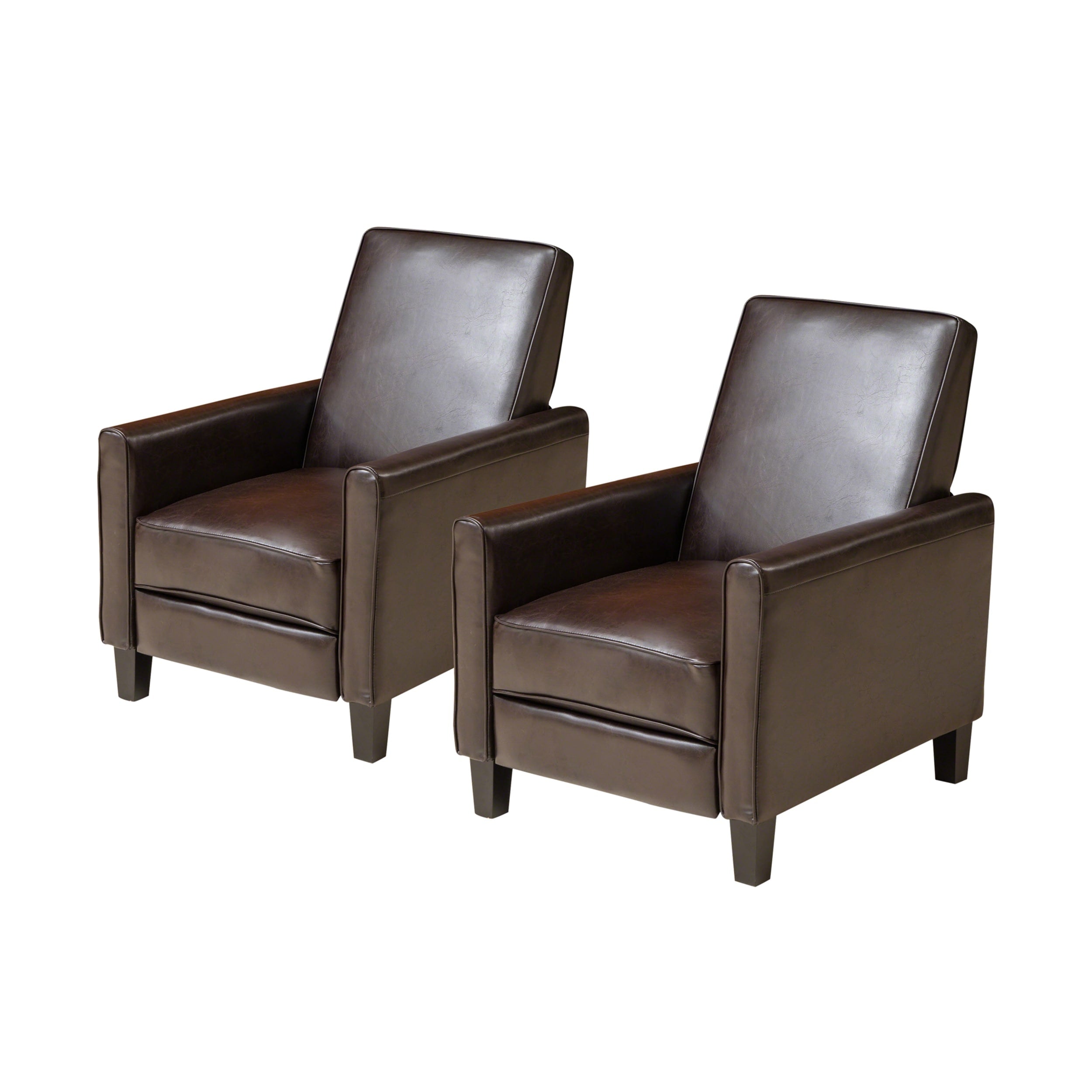 Fauteuil inclinable contemporain Darvis en cuir reconstitué (lot de 2) par Christopher Knight Home