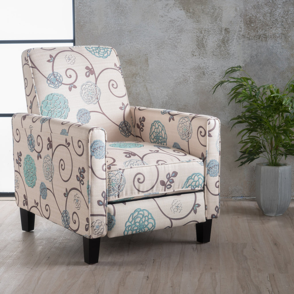 Fauteuil club inclinable à motif floral Darvis par Christopher Knight Home