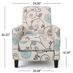 Fauteuil club inclinable à motif floral Darvis par Christopher Knight Home