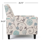 Fauteuil club inclinable à motif floral Darvis par Christopher Knight Home