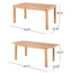 Ensemble de salle à manger extensible Davenport Outdoor 9 pièces en bois et osier par Christopher Knight Home