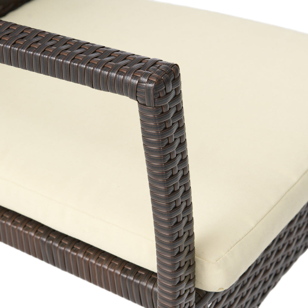 Ensemble de salle à manger extensible Davenport Outdoor 9 pièces en bois et osier par Christopher Knight Home