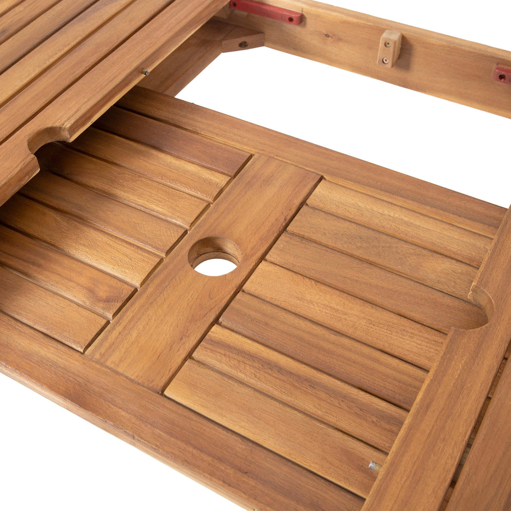 Ensemble de salle à manger extensible Davenport Outdoor 9 pièces en bois et osier par Christopher Knight Home