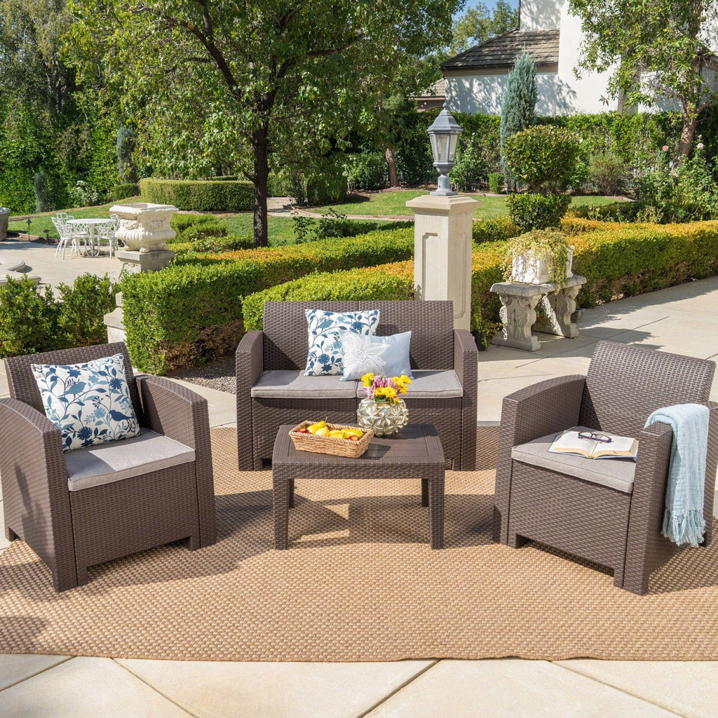 Ensemble de conversation d'extérieur Daytona 4 pièces par Christopher Knight Home