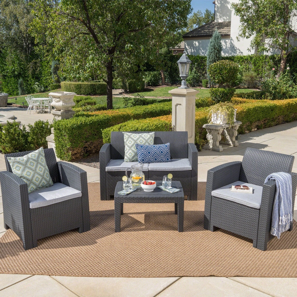 Ensemble de conversation d'extérieur Daytona 4 pièces par Christopher Knight Home