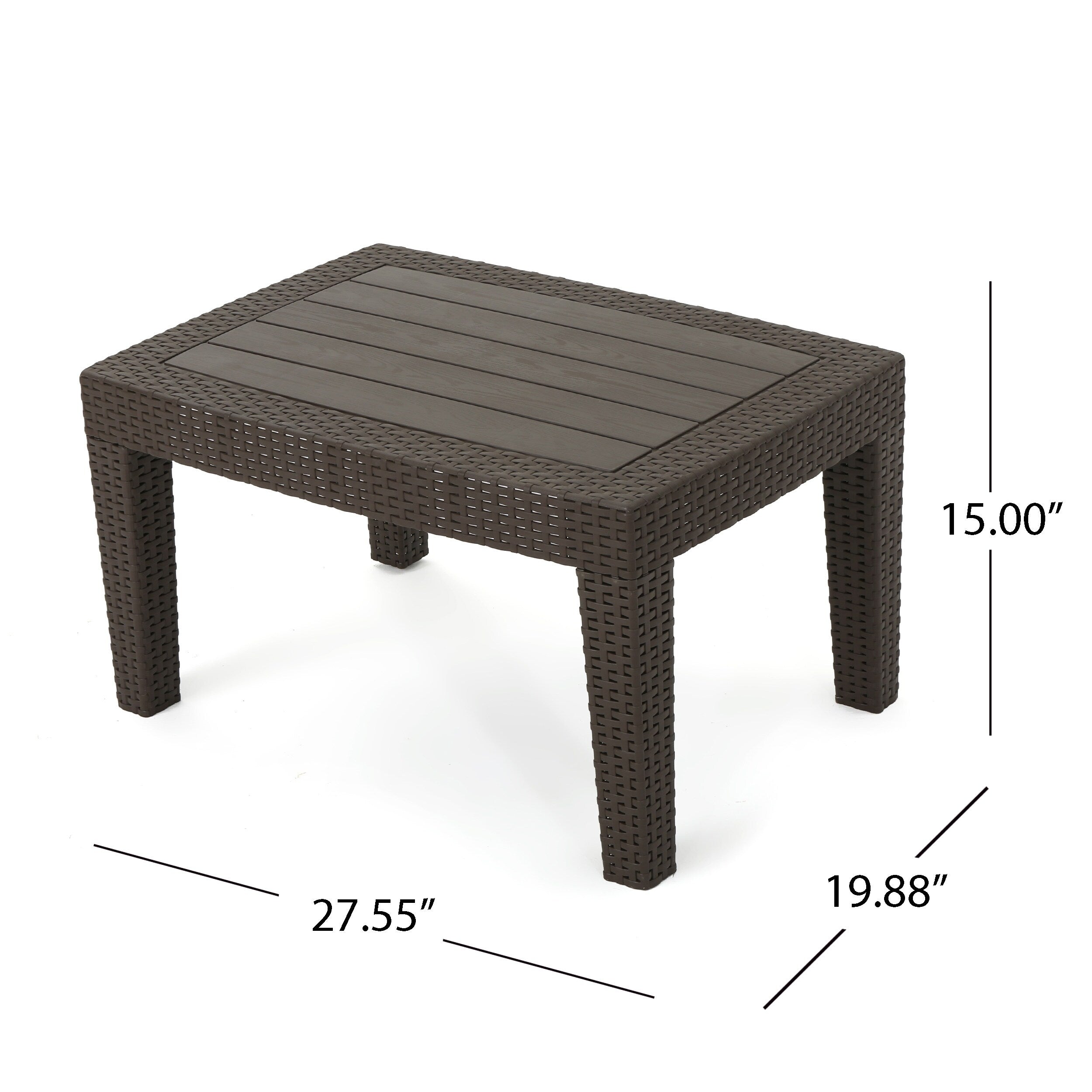 Ensemble de conversation d'extérieur en osier Daytona par Christopher Knight Home