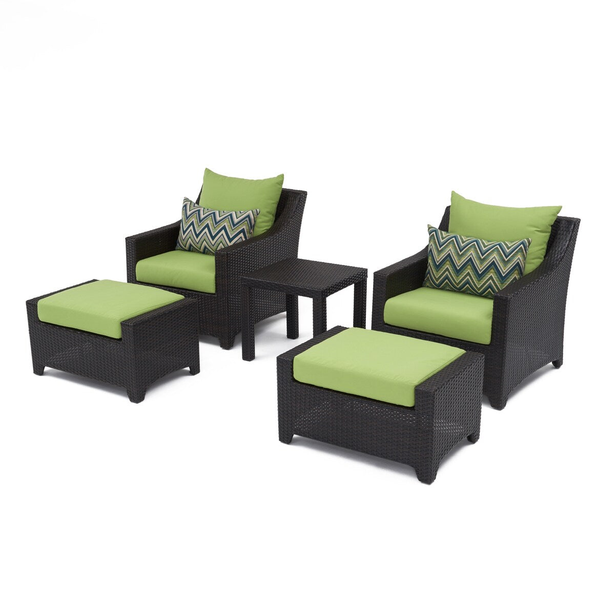 Ensemble de 5 fauteuils club et poufs d'extérieur Deco Sunbrella