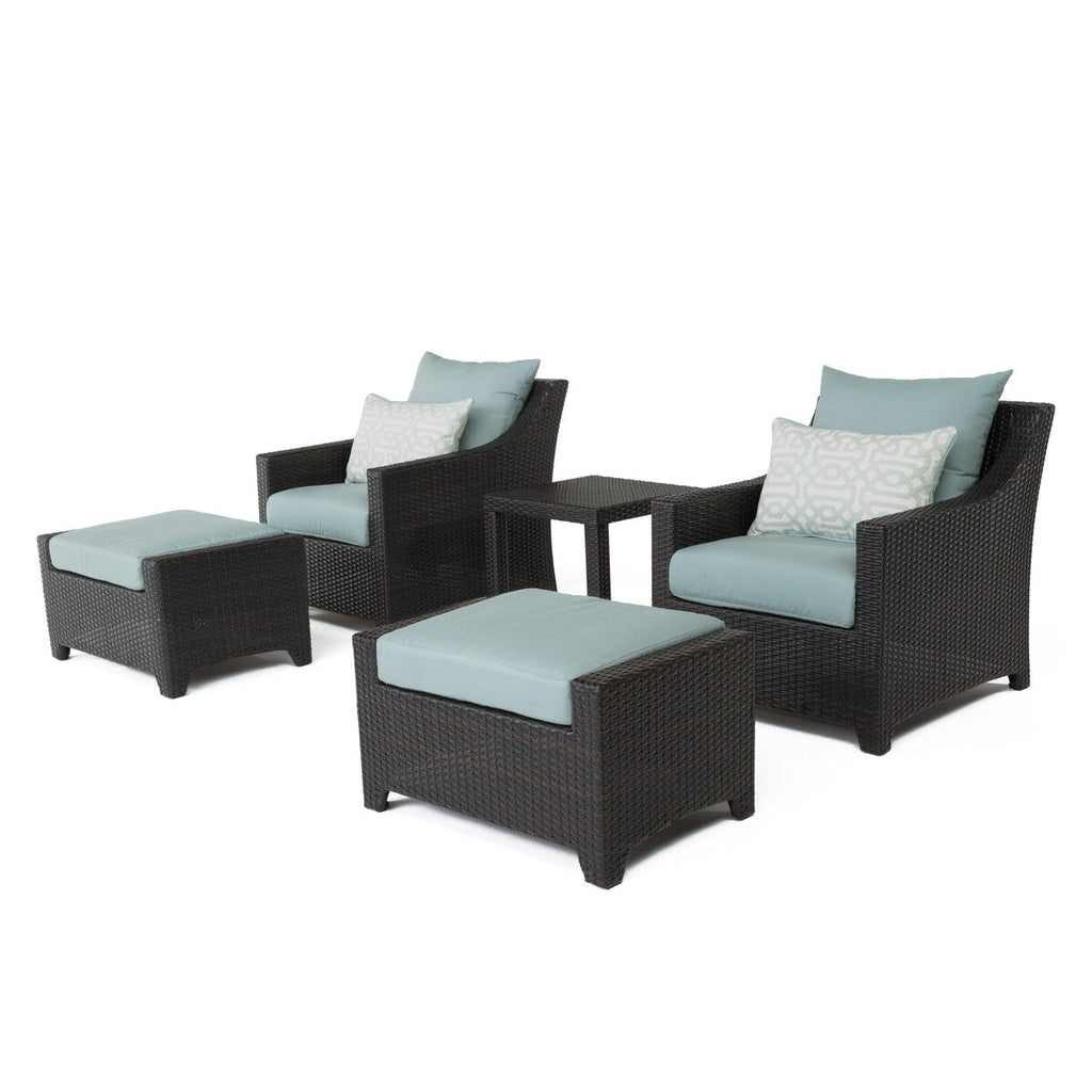 Ensemble de 5 fauteuils club et poufs d'extérieur Deco Sunbrella