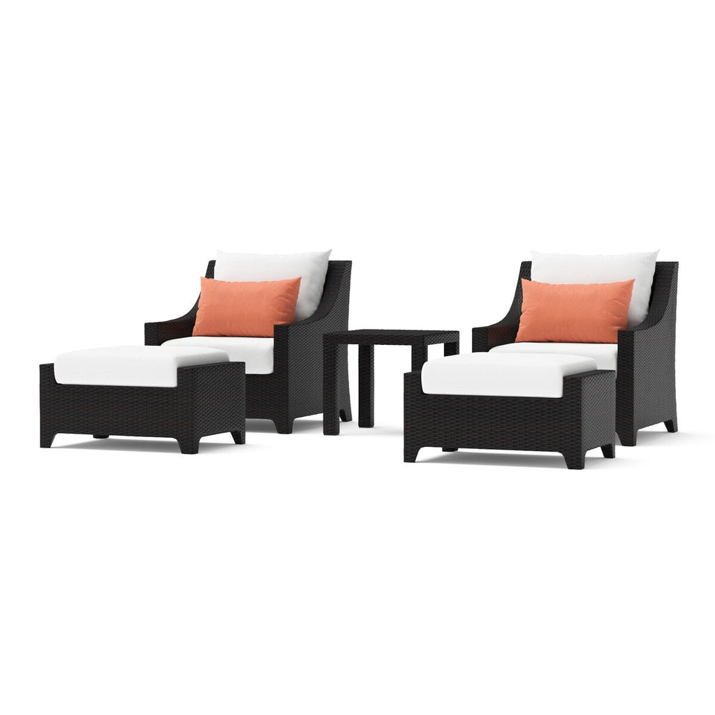 Ensemble de 5 fauteuils club et poufs d'extérieur Deco Sunbrella