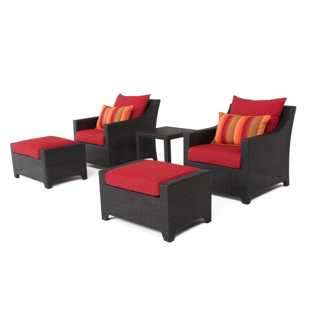 Ensemble de 5 fauteuils club et poufs d'extérieur Deco Sunbrella