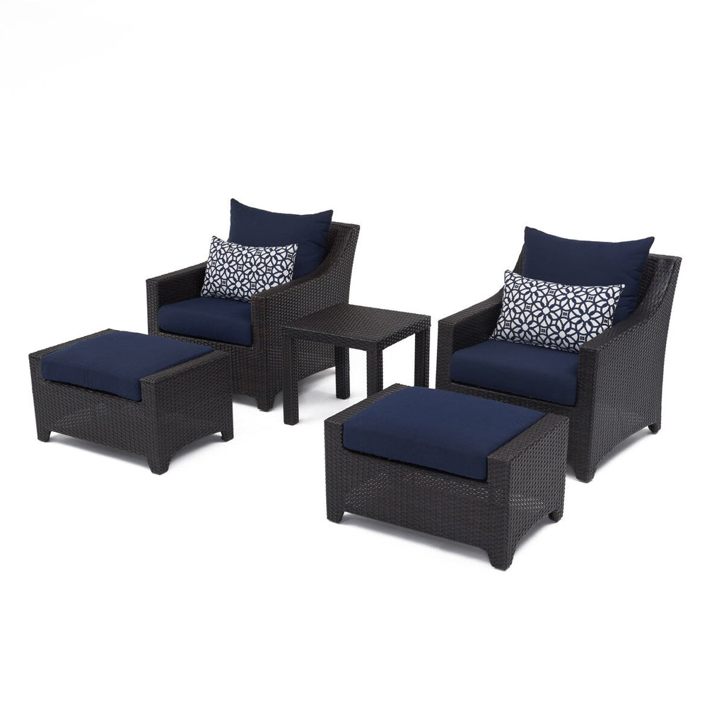 Ensemble de 5 fauteuils club et poufs d'extérieur Deco Sunbrella