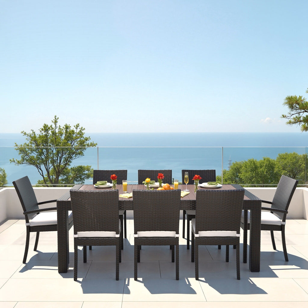 Ensemble de salle à manger d'extérieur Deco 9 pièces en aluminium