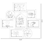 Cadre photo mural décoratif moderne pour 8 photos, plusieurs tailles, blanc