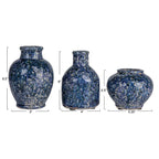 Vases décoratifs en terre cuite avec glaçure craquelée, lot de 3