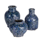 Vases décoratifs en terre cuite avec glaçure craquelée, lot de 3