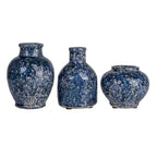 Vases décoratifs en terre cuite avec glaçure craquelée, lot de 3