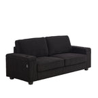 Canapé 86,5 places à assise profonde avec rangement, chargement USB et porte-gobelets - Canapé confortable en velours côtelé