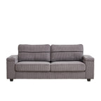 Canapé 86,5 places à assise profonde avec rangement, chargement USB et porte-gobelets - Canapé confortable en velours côtelé