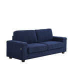 Canapé 86,5 places à assise profonde avec rangement, chargement USB et porte-gobelets - Canapé confortable en velours côtelé