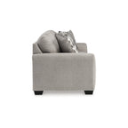 Canapé Delaney, polyester gris, 5 coussins décoratifs, noir, 246 cm
