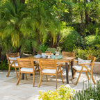 Della - Hermosa?Ensemble de salle à manger en bois d'acacia 7 pièces par Christopher Knight Home