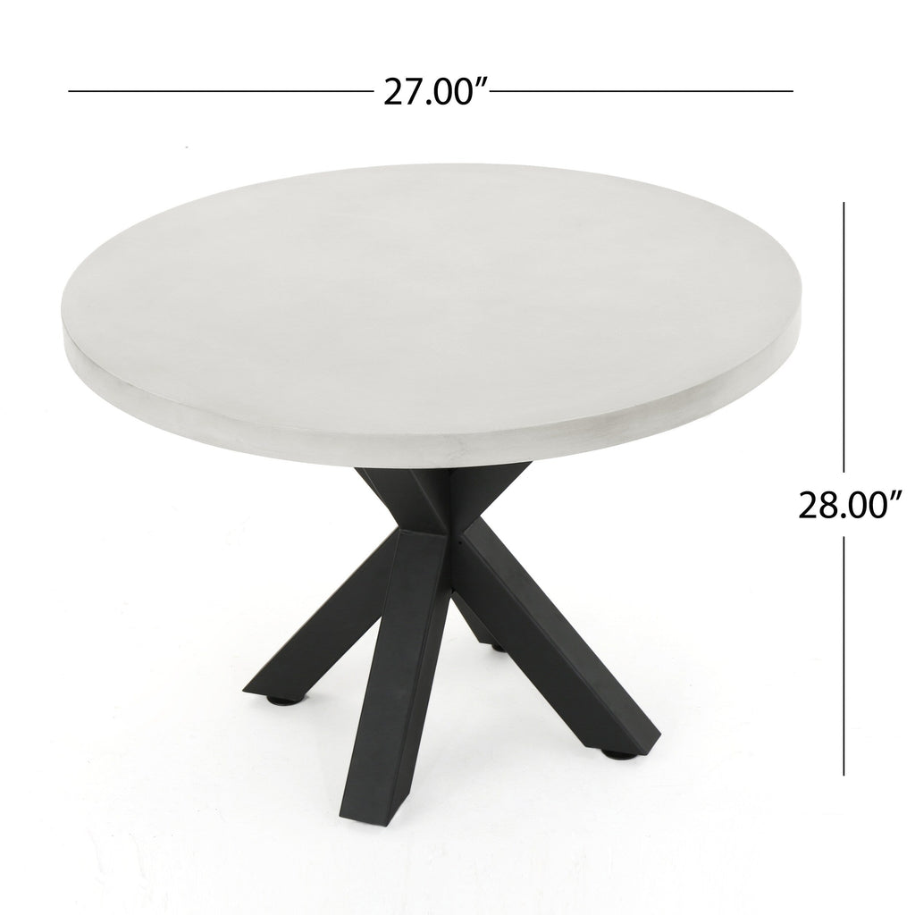 Ensemble de salle à manger d'extérieur Delmar 5 pièces avec table en béton léger par Christopher Knight Home