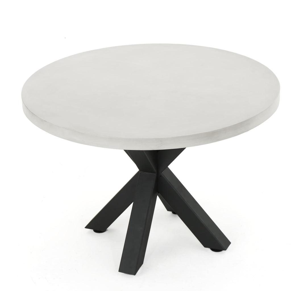 Ensemble de salle à manger d'extérieur Delmar 5 pièces avec table en béton léger par Christopher Knight Home