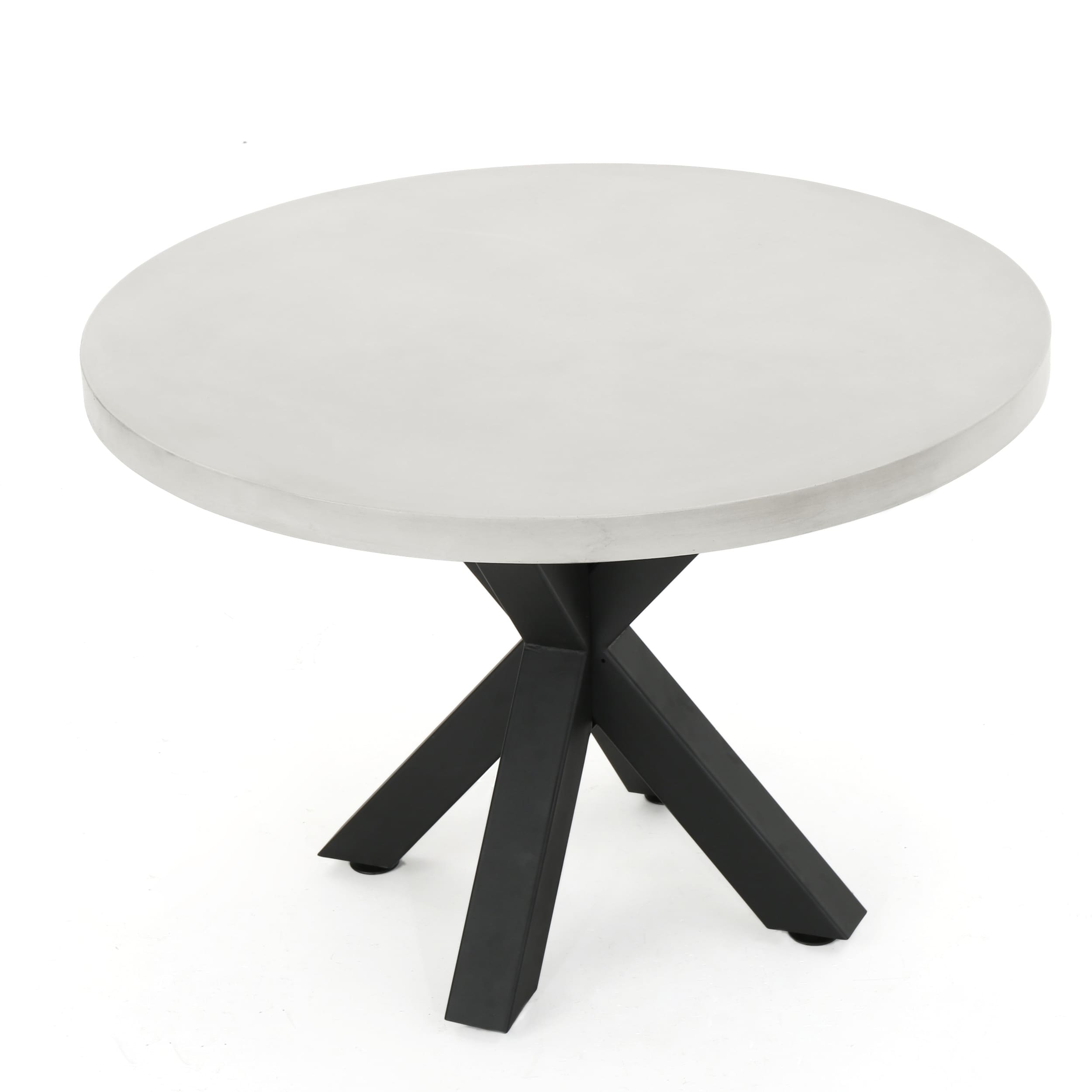 Ensemble de salle à manger d'extérieur Delmar 5 pièces avec table en béton léger par Christopher Knight Home