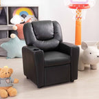 Fauteuil inclinable de luxe pour enfants avec repose-pieds, appui-tête et 2 porte-gobelets Fauteuil inclinable en microfibre pour enfants de 3 ans et plus