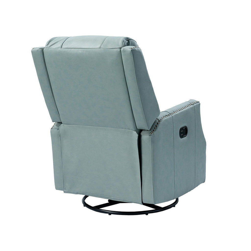 Lot de 2 chaises pivotantes modernes en cuir véritable Demeter pour chambre d'enfant avec garnitures cloutées par HULALA HOME