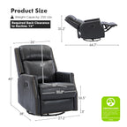 Lot de 2 chaises pivotantes modernes en cuir véritable Demeter pour chambre d'enfant avec garnitures cloutées par HULALA HOME