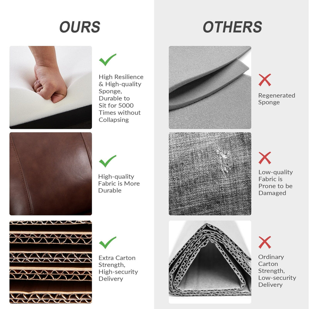 Lot de 2 chaises pivotantes modernes en cuir véritable Demeter pour chambre d'enfant avec garnitures cloutées par HULALA HOME