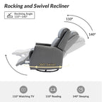 Lot de 2 chaises pivotantes modernes en cuir véritable Demeter pour chambre d'enfant avec garnitures cloutées par HULALA HOME