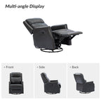 Lot de 2 chaises pivotantes modernes en cuir véritable Demeter pour chambre d'enfant avec garnitures cloutées par HULALA HOME