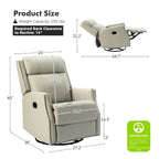 Lot de 2 chaises pivotantes modernes en cuir véritable Demeter pour chambre d'enfant avec garnitures cloutées par HULALA HOME