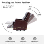 Lot de 2 chaises pivotantes modernes en cuir véritable Demeter pour chambre d'enfant avec garnitures cloutées par HULALA HOME