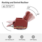 Lot de 2 chaises pivotantes modernes en cuir véritable Demeter pour chambre d'enfant avec garnitures cloutées par HULALA HOME