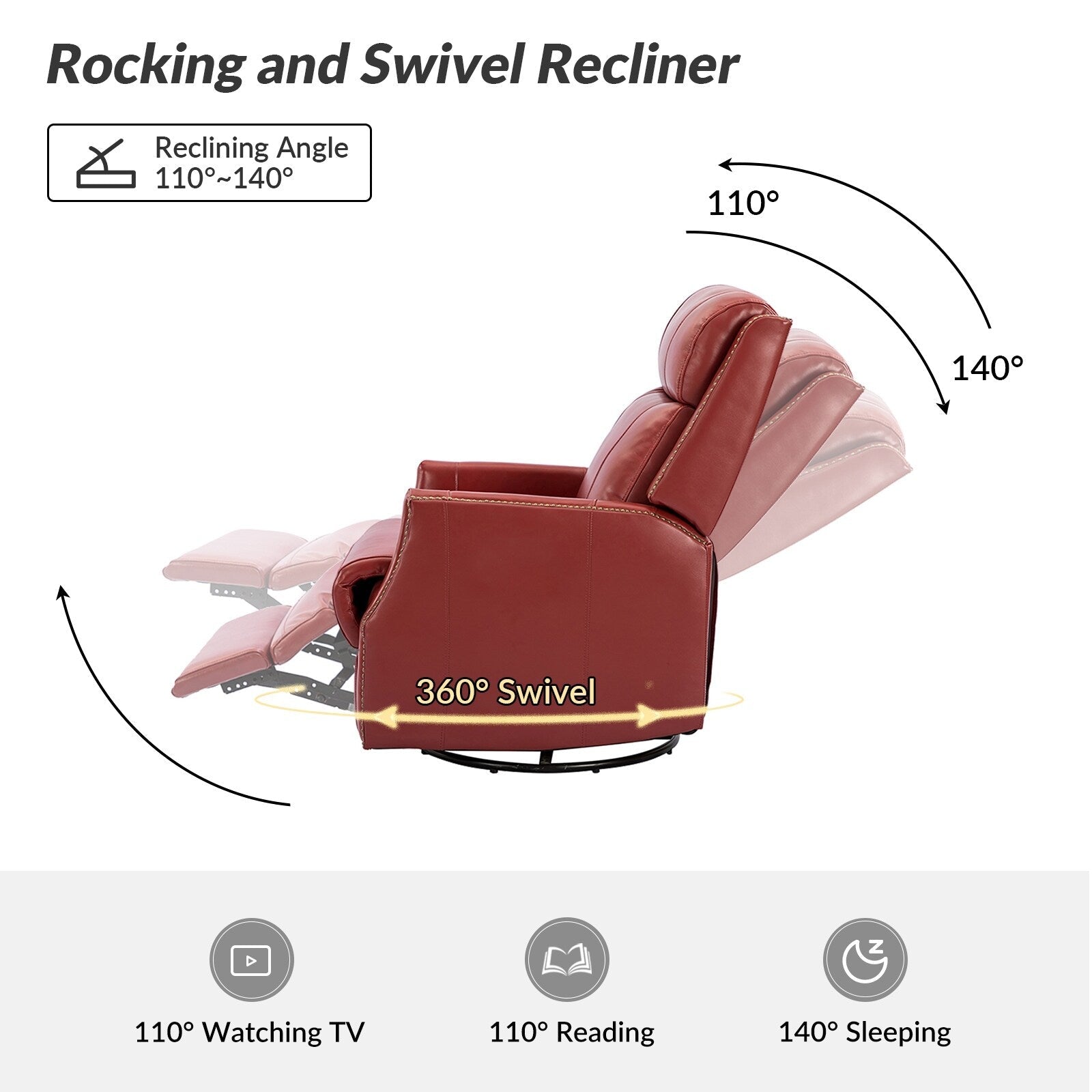 Lot de 2 chaises pivotantes modernes en cuir véritable Demeter pour chambre d'enfant avec garnitures cloutées par HULALA HOME