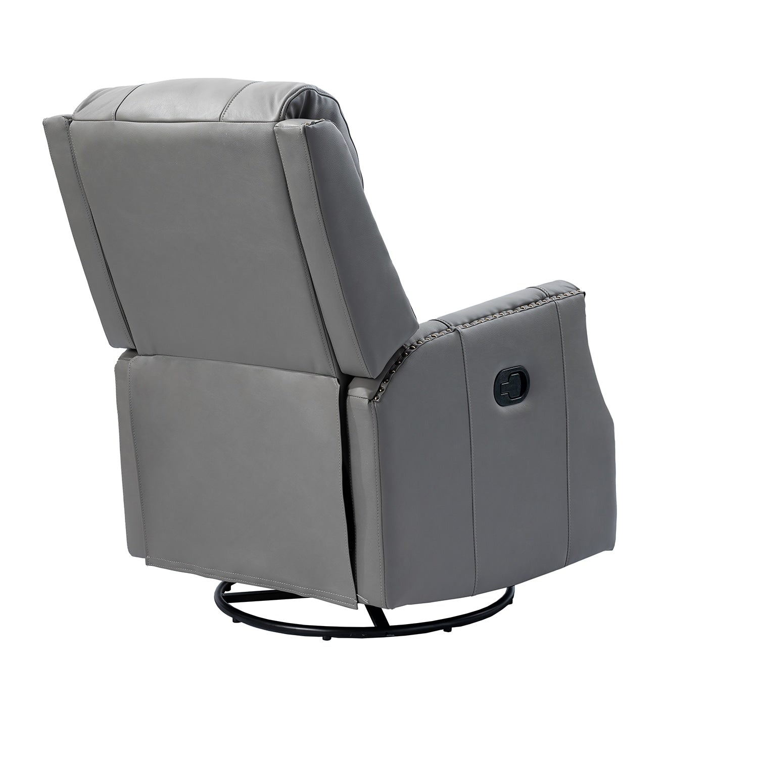 Lot de 2 chaises pivotantes modernes en cuir véritable Demeter pour chambre d'enfant avec garnitures cloutées par HULALA HOME