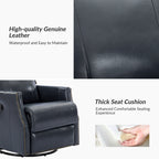 Lot de 2 chaises pivotantes modernes en cuir véritable Demeter pour chambre d'enfant avec garnitures cloutées par HULALA HOME