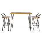 Ensemble de bar industriel d'extérieur en bois Denali 3 pièces par Christopher Knight Home