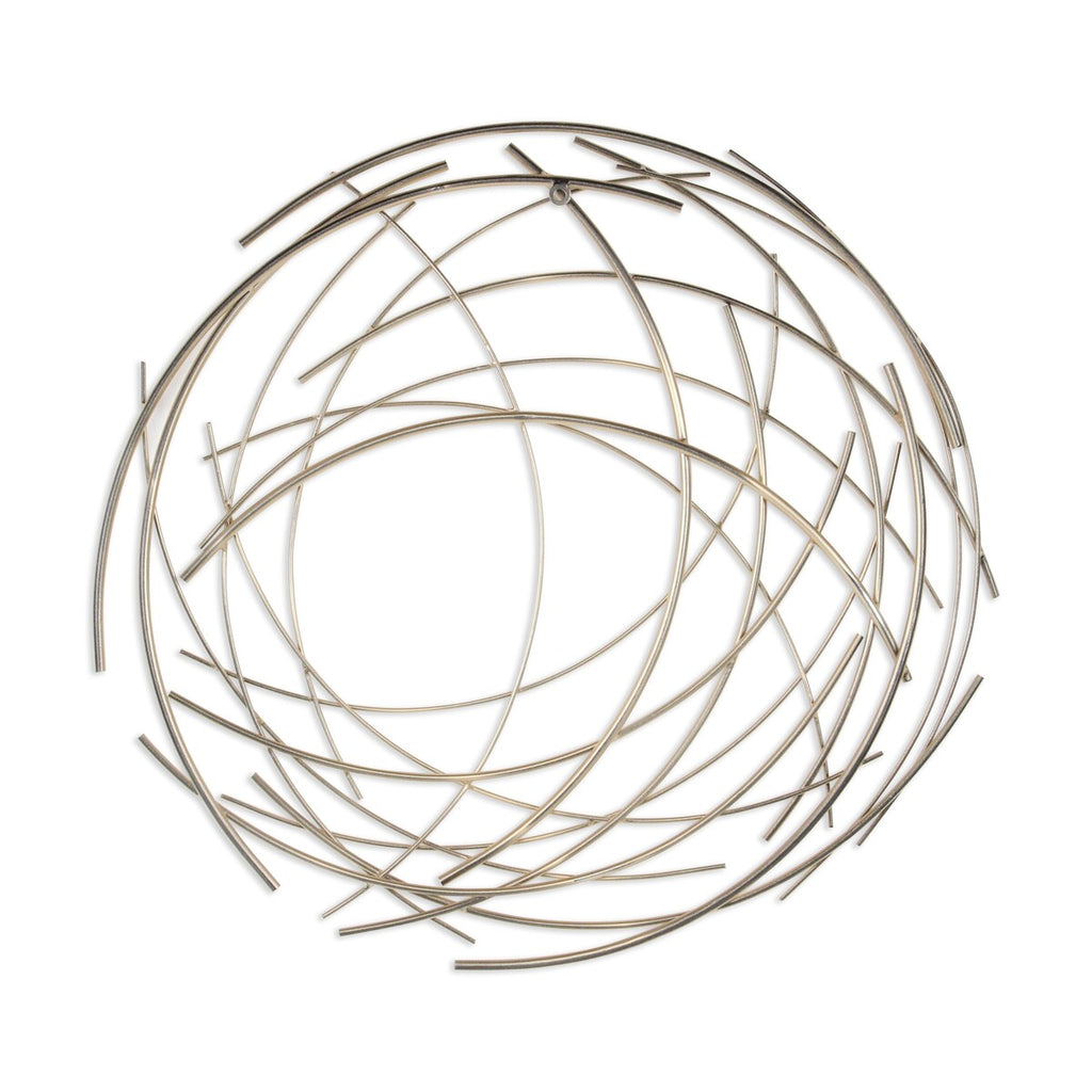 Denine Metal Gold Grande œuvre d'art murale ronde abstraite